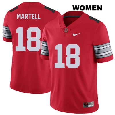 Women's NCAA Ohio State Buckeyes Tate Martell #18 College Stitched 2018 Spring Game Authentic Nike Red Football Jersey BJ20R76AG